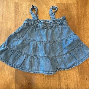 GAP Light Blue Denim Tiered Top